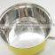 Low cost yellow painting exterior stainless steel pot kitchen utensil