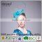 blue feather fascinator of sinamay
