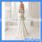 HOGIFT Simple Bra small trailing fishtail wedding bridal,Marry You Deep V-neck Sleeveless Sexy Mermaid Wedding Dress