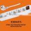 6-way/2 pin Extension Socket/EU Standard/Ground/switch
