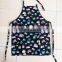 cotton apron for kitchen with printing in shopping bag pattern