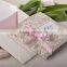 Embossed Tri-fold vintage wedding invitations with Ribbon Bow & Printing