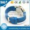 High quality alloy case blue silicone band water resistant japan movt rubber watch