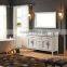 Double Sinks Solid Wood Bathroom Vanity With 18mm Marble