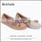 (E1638-2B) Ladies leather shoes lychee leather soft casual driving moccasin boat loafer shoes with bow