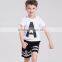 Latest Children Clothes Designs or Short Sleeve Cotton T-shirt and Children Clothing Sets wholesale custom