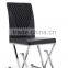 Z613 Modern comfortable black PU bow leather dining chair with metal frame