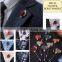 Lapel pin Urban Diseno Red Velvet Flower Gold Petal Lapel