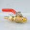 Brass mini hose ball valve with red handle