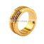 Gold Plated Jewelry Sets Wholesale Rotating Ceramic Diamond Fashion Cheap New Model Latest Wedding Ring
