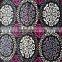 blue and white porcelain circles and squares printed cotton fabric