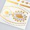 Beauty product radiant custom gold tattoo sticker waterproof temporary tattoo sticker shining gold foil flash tattoo