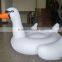 Factory OEM promotional white pvc inflatable swan rider,, animal water floating lounger