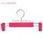 Pink ABS Plastic Pants Display Clips Hanger With Chrome Hook