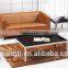 Modern black and white leather reception area sofa