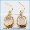 DIY Fashion jewelry Green bezel sets stones cheap drop earring crystal