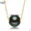 Fashion pearl pendant necklace AAA 11-12mm perfect round black tahiti pearl pendant