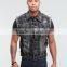 High quality black stone wash distressed denim jacket for man (LOTJ302)