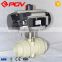 2 way PVC PPH double union pneumatic ball valve