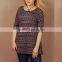 Plus Size Navy Geometric Stripe Scoop Neck Top Blouses Wholesale Custom Manufacturer Wholesale Custom Manufacturer China Agent