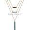 Elegant Turquoise material multilevel silver necklace