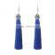 Bohemian long tassel with rhinestone gems earrings for women