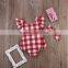 Boutique spring summer outfits plaid hot sale cotton kid Bodysuit baby clothing romper