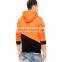 Orange and black contrast color hoodie with earphone hoodie drawstring