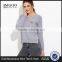 Custom Made Grey Split Side High Low Pocket Sweater Long Sleeve Round Neck Pullovers Casual Sports Sweater