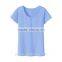 Plain no brand short sleeve cotton t-shirt with fastener for girls