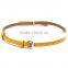 Metal Lock Leather Belt Girl Leather Belt Colour Leather Belt