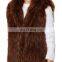 Wholesale Fashion Animal Knitted Raccoon Fur Vest And Fur Trim