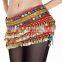 BestDance Belly Dance Costume Chain Hip Scarf Skirt Wrap Velvet double Band Gemstone