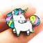Wholesale Fashion Jewelry Silver Enamel Unicorn Horses Brooch For Promotion Gifts