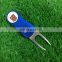 Golf folding pitch forks with custom embossed enamel ball markers