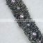 Fashion black embroidery lurex beaded pearl lace trim designs