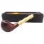 245mm Length wooden resin medium tobacco pipe with small color mixture-head and bamboo joint tube for smoking