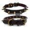 Leather collar bronze rivet pet collar anti-bite spike dog collar