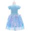 New Frozene Sequin Girls Dress Cartoon Elsa Anna Print Princess Dress Party Short Sleeve Dresses Birthday Gifts Kids Clothes