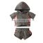 Two-piece children's casual letter hoodie suit