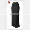 wholesale long skirts 100% polyester women solid color patchwork skirt for women