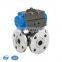 Flanged Carbon Steel Stainless Steel 3 Three Way Ball Valve With electric device