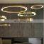 Golden circle round chandelier living room bedroom study restaurant simple light luxury personalized lighting
