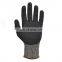 18G Steel Wire Anti Cut Safety Gloves Heavy Duty Metal Handling Work Gloves Sandy Nitrile Coated Level F Cut-Resistant Gloves