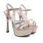 elegant unique design women platform high heel ankle strap shoes open toe hollow out shoes ladies platform sandals
