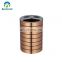 Office room decorative round small open top glod plastic paper waste bin with bathroom set