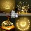 120L Cooper Wire Christmas Decoration Rechargeable Starburst Fireworks Outdoor Fairy String Light with Remote