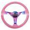 China supplier new custom auto deep dish pink racing car steering wheel