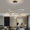 Modern Luxury LED Ring Chandelier For Home Indoor Long Staircase Decor Black Pendant Light