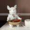 Modern Creative Tabletop Animal Art Cute Gift Cartoon Storage Green Handmade Resin Dog Sculpture Decoration